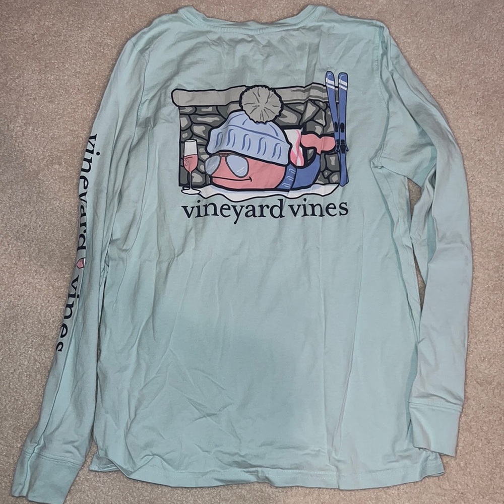 Vineyard Vines Womens Blue Long-Sleeve Tee